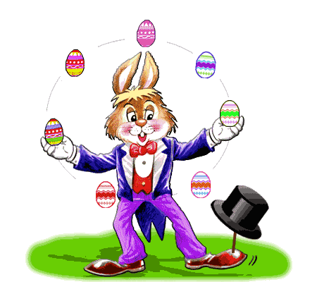 Easter on Animated Cartoon Of An Easter Rabbit In A Formal Tux  Juggling A Bunch