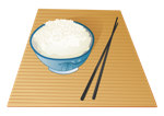 Bowl of white sticky rice
